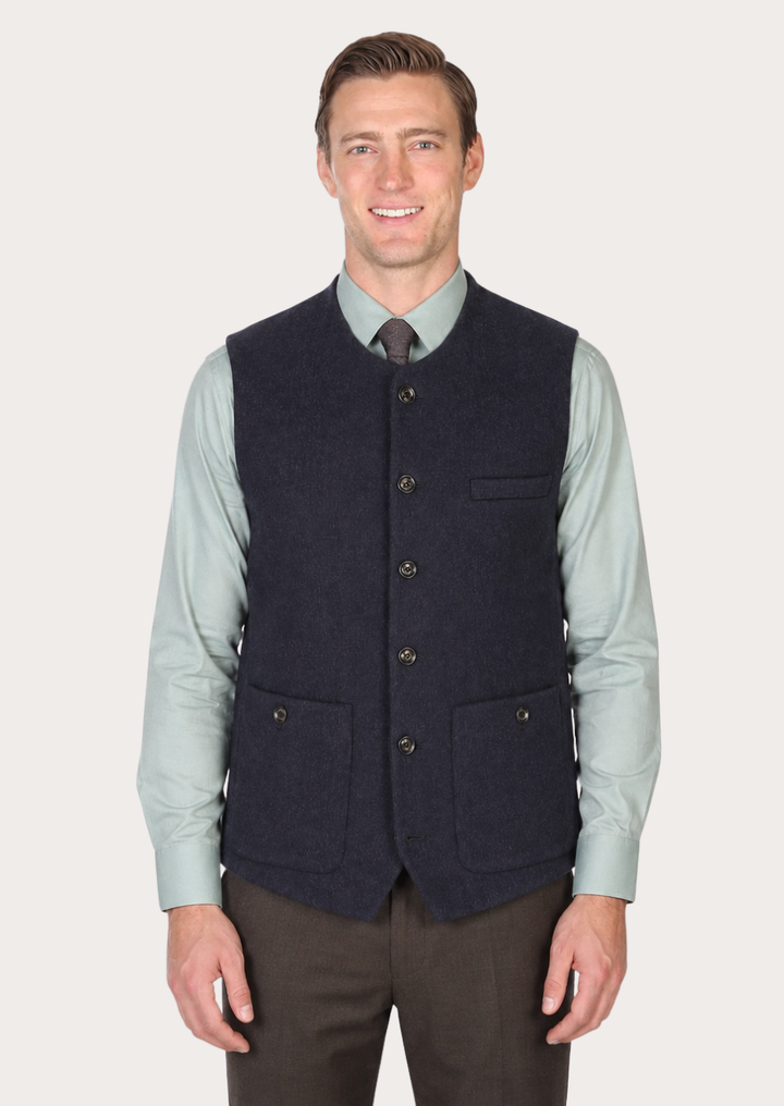 Traditional wedding vest featuring soft Merino wool and classic Trachten design