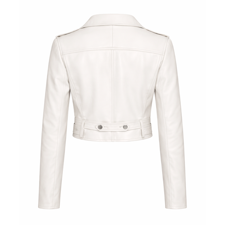 Metallic gold crocodile embossed leather jacket for fashion wear