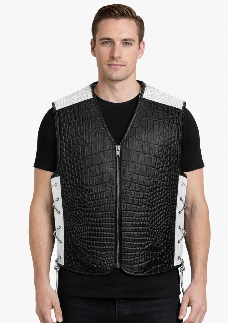 Stylish leather motorcycle vests for men fashion outfits