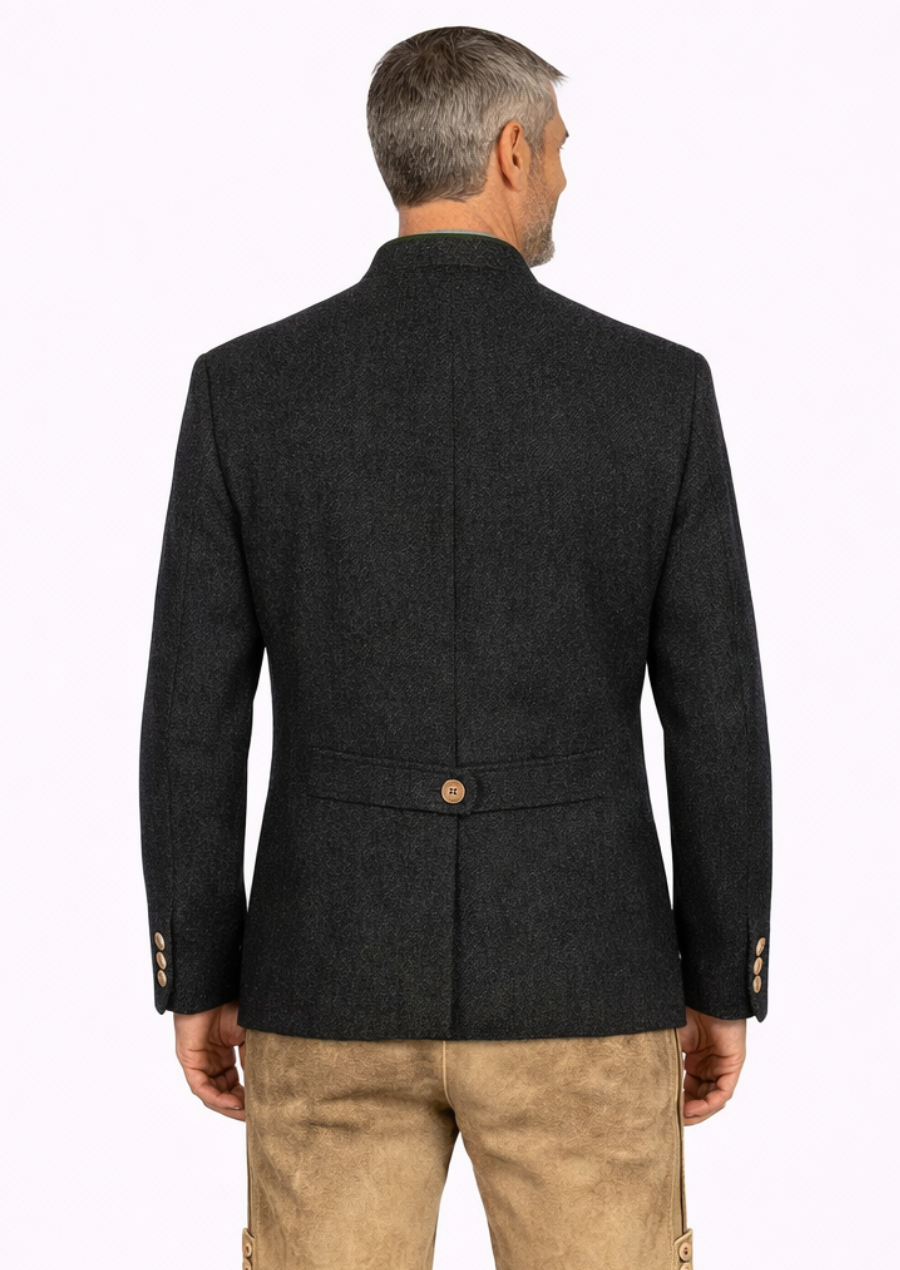 Premium gray wool Bavarian jacket for classic European wear
