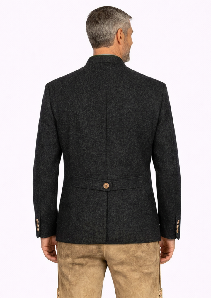 Premium gray wool Bavarian jacket for classic European wear