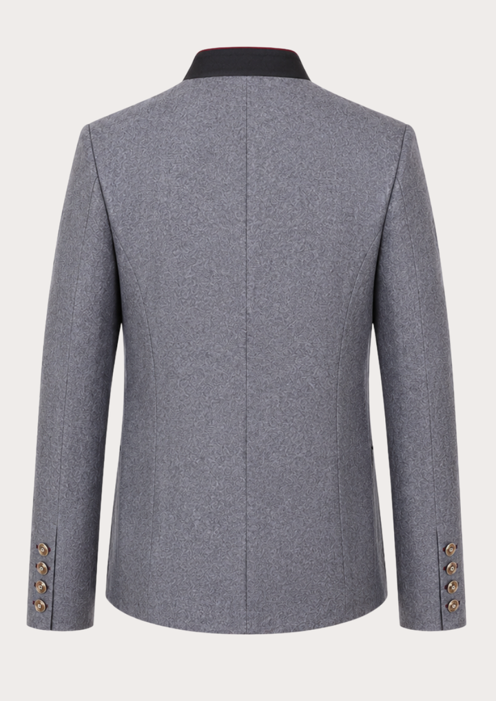Traditional Bavarian jacket with slim-fit tailoring and stand-up collar design