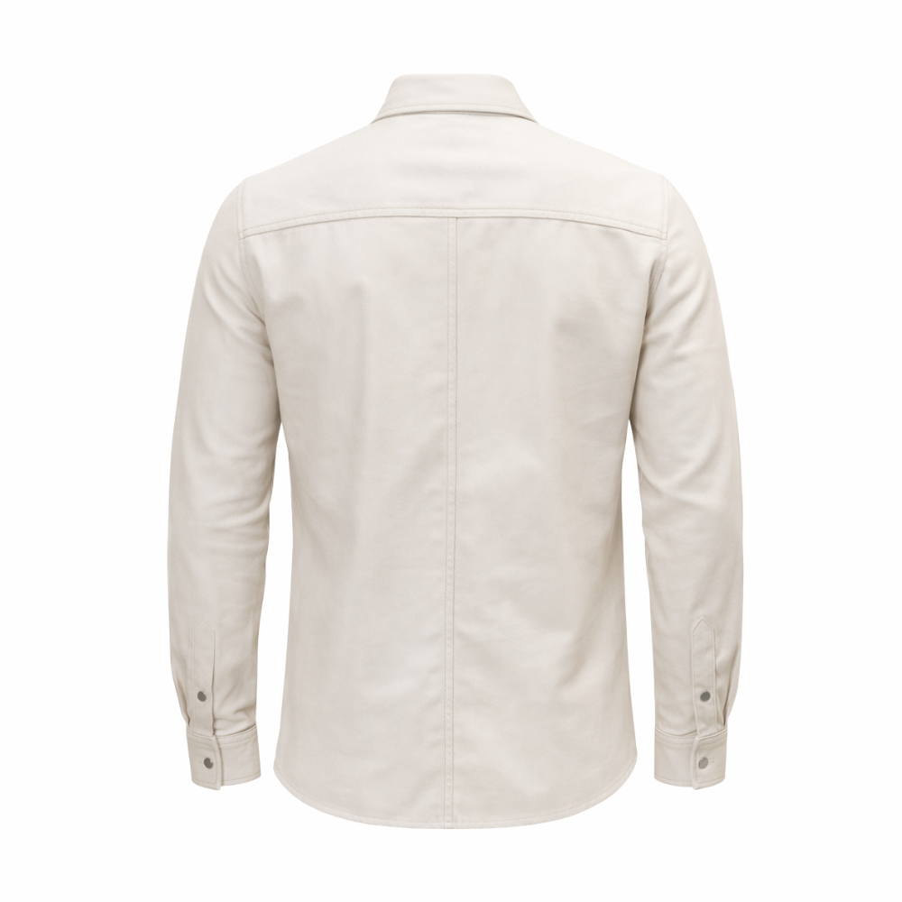 Fashionable men leather shirt rugged and stylish outdoor apparel
