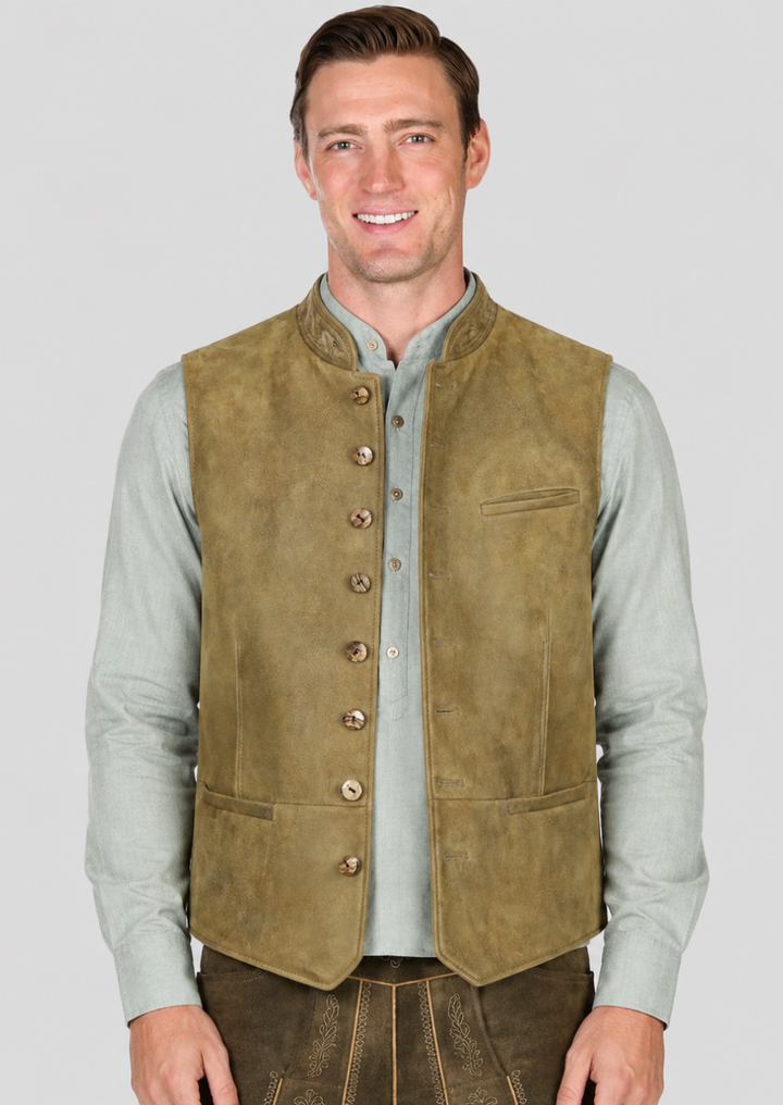 Traditional Oktoberfest Trachten vest combining classic craftsmanship and timeless elegance