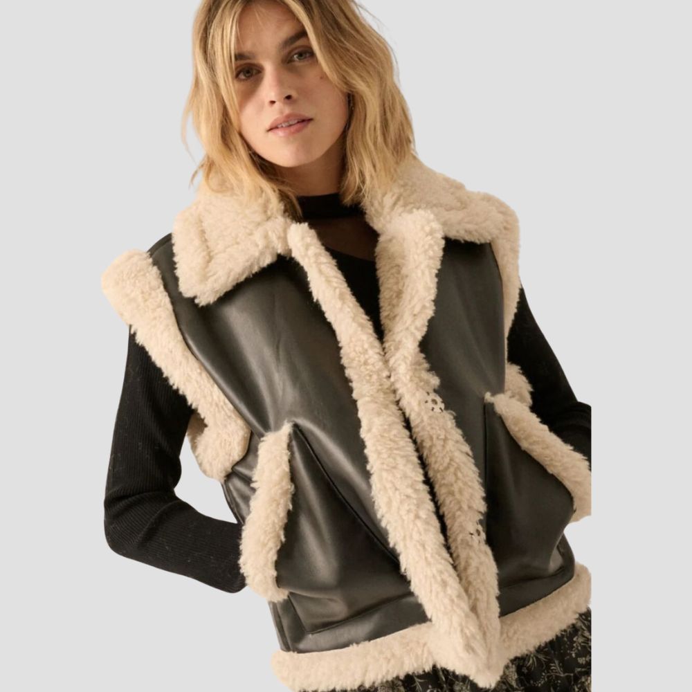 Indulge in the richness of this women’s premium fur leather vest, designed with luxurious lining for a warm and sophisticated addition to your wardrobe.