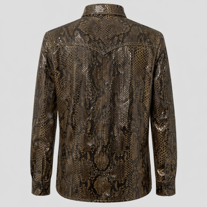 Snakeskin leather shirt stylish exotic pattern fashion wear