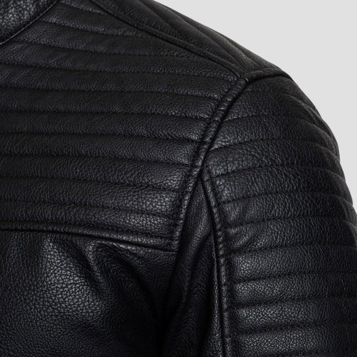 Make a statement on every ride with this stylish classic leather biker jacket, perfect for motorcycle enthusiasts.