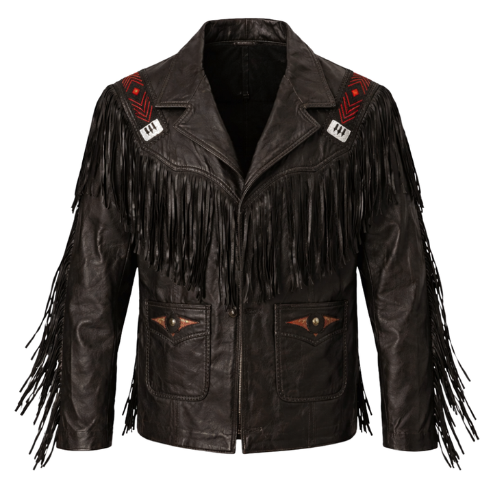 Sheepskin western jacket for men with classic styling