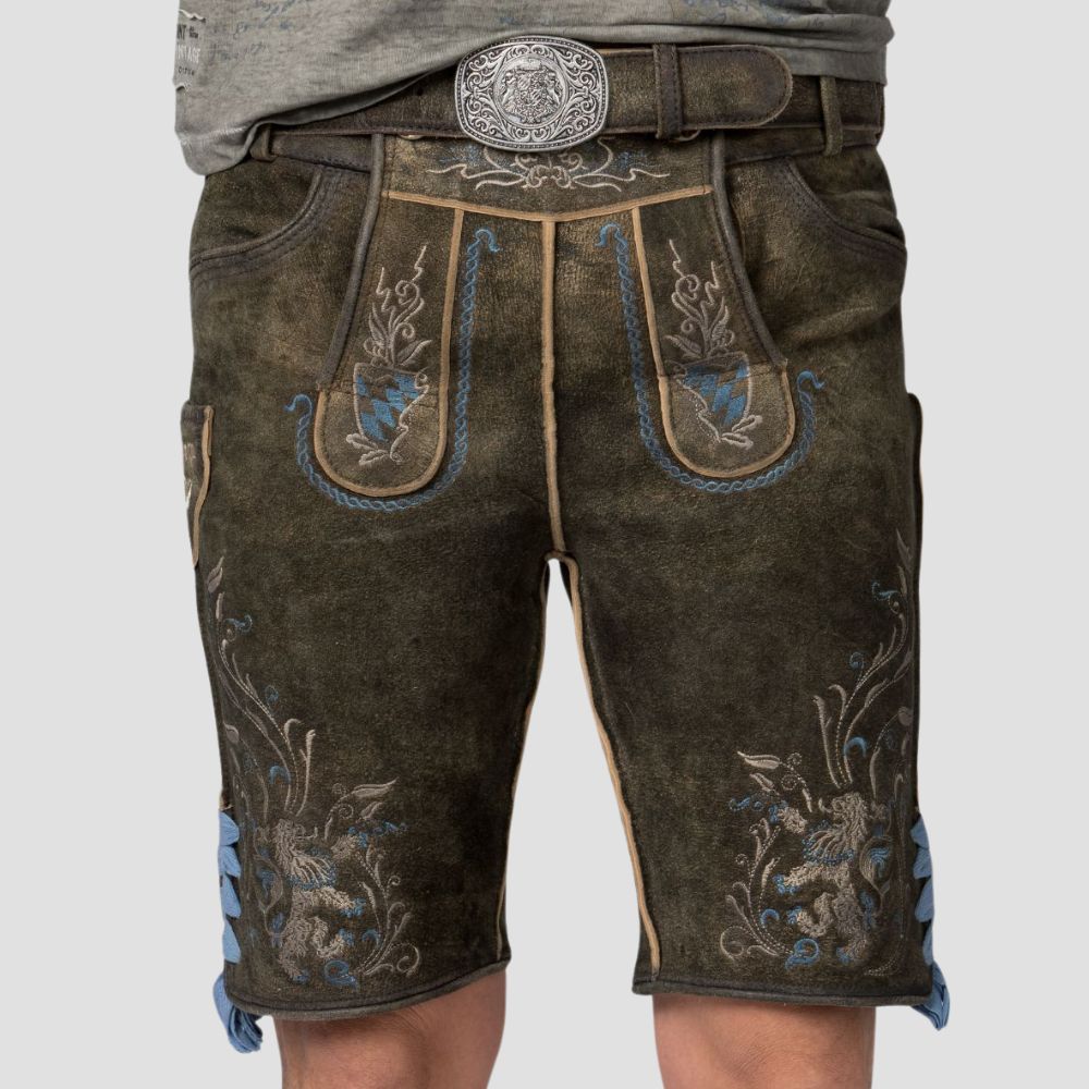 Celebrate folk traditions in style with these authentic Bavarian leather Lederhosen, designed for cultural festivals and events.