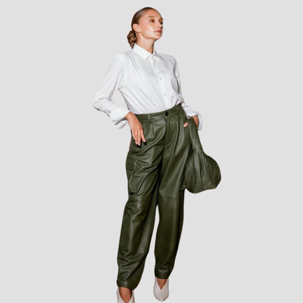 These cargo leather pants are a must-have for any woman who loves both style and comfort! The fit is amazing