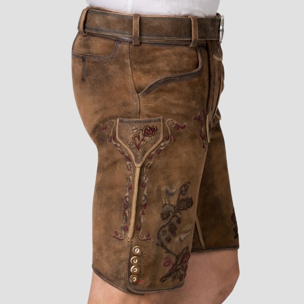 Celebrate your roots in style with these authentic embroidered Lederhosen, designed for German cultural and heritage festivals.