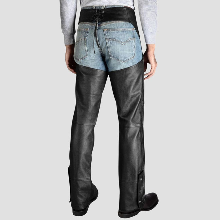 Upgrade your riding gear with these premium leather chaps, offering durability and unmatched style for rugged adventures.