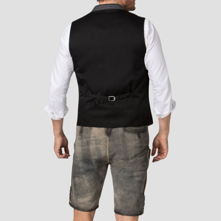 Crafted for comfort and style, this traditional Bavarian Trachten vest is the perfect addition to any formal outfit.