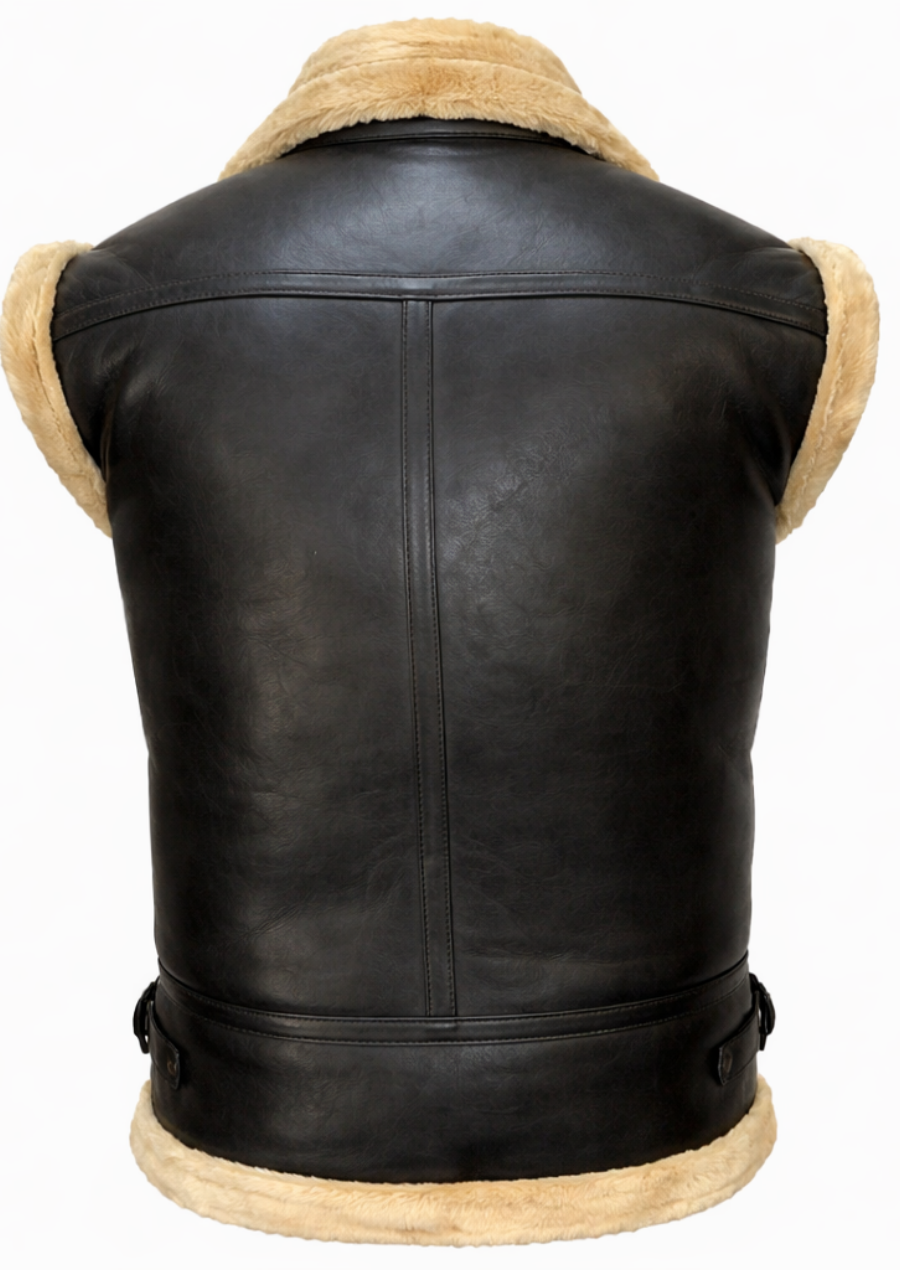 Premium black fur vest for warm and trendy outfits