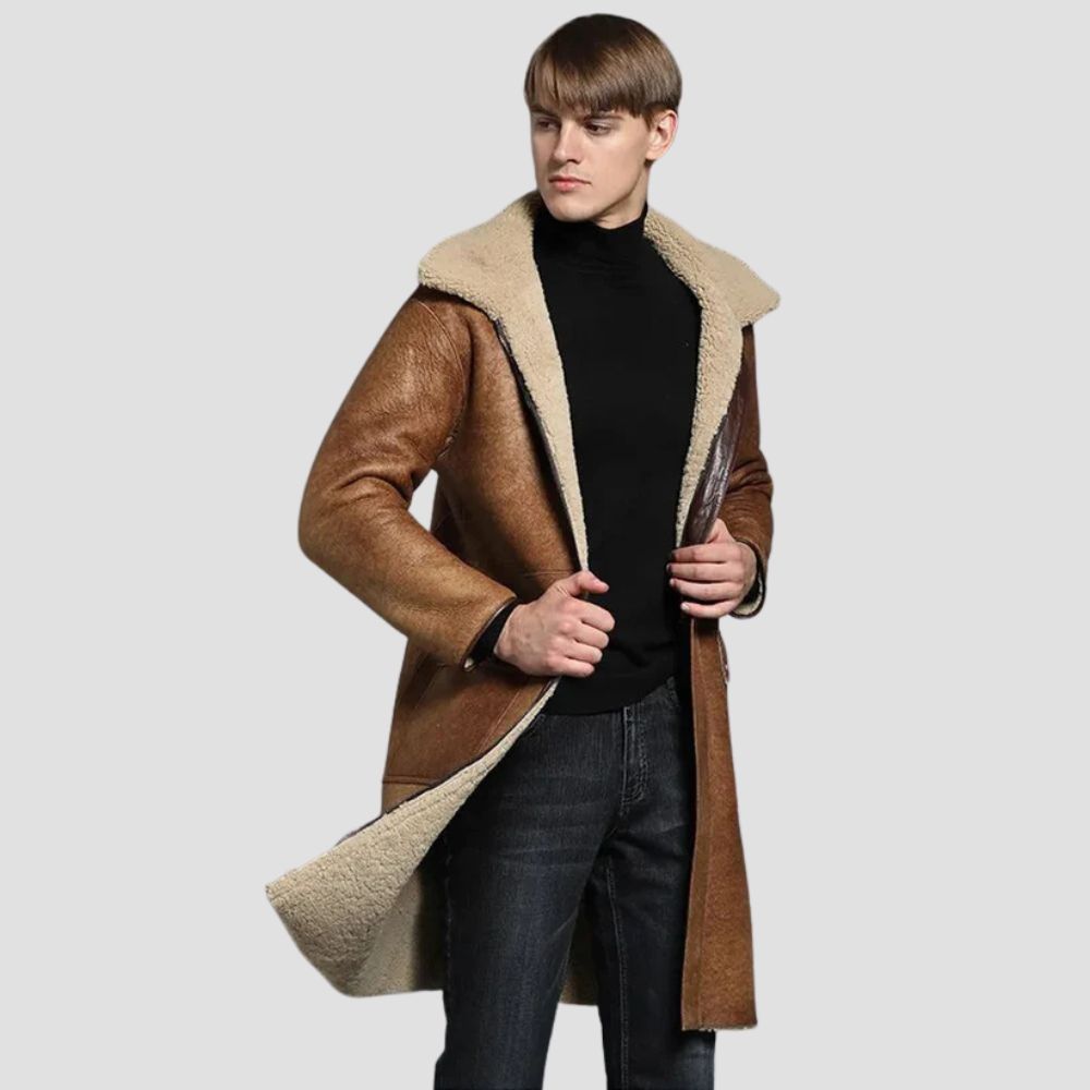 Elevate your winter fashion with a high-quality shearling-lined bomber jacket for a bold look.