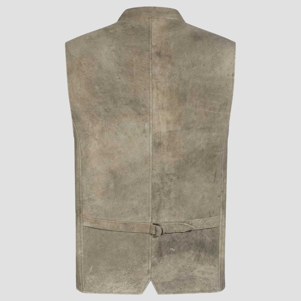 This embroidered leather Trachten vest is the perfect choice for adding an authentic touch to your outfit at U.S. folk festivals.
