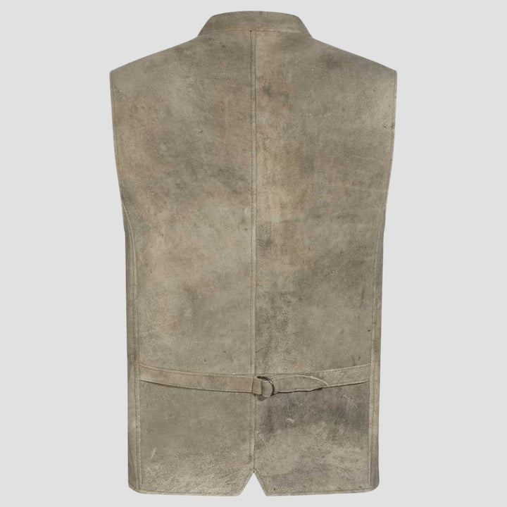 This embroidered leather Trachten vest is the perfect choice for adding an authentic touch to your outfit at U.S. folk festivals.