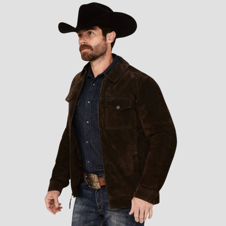 Crafted for the modern cowboy, this suede jacket offers premium quality and a sleek, contemporary twist on classic western style.