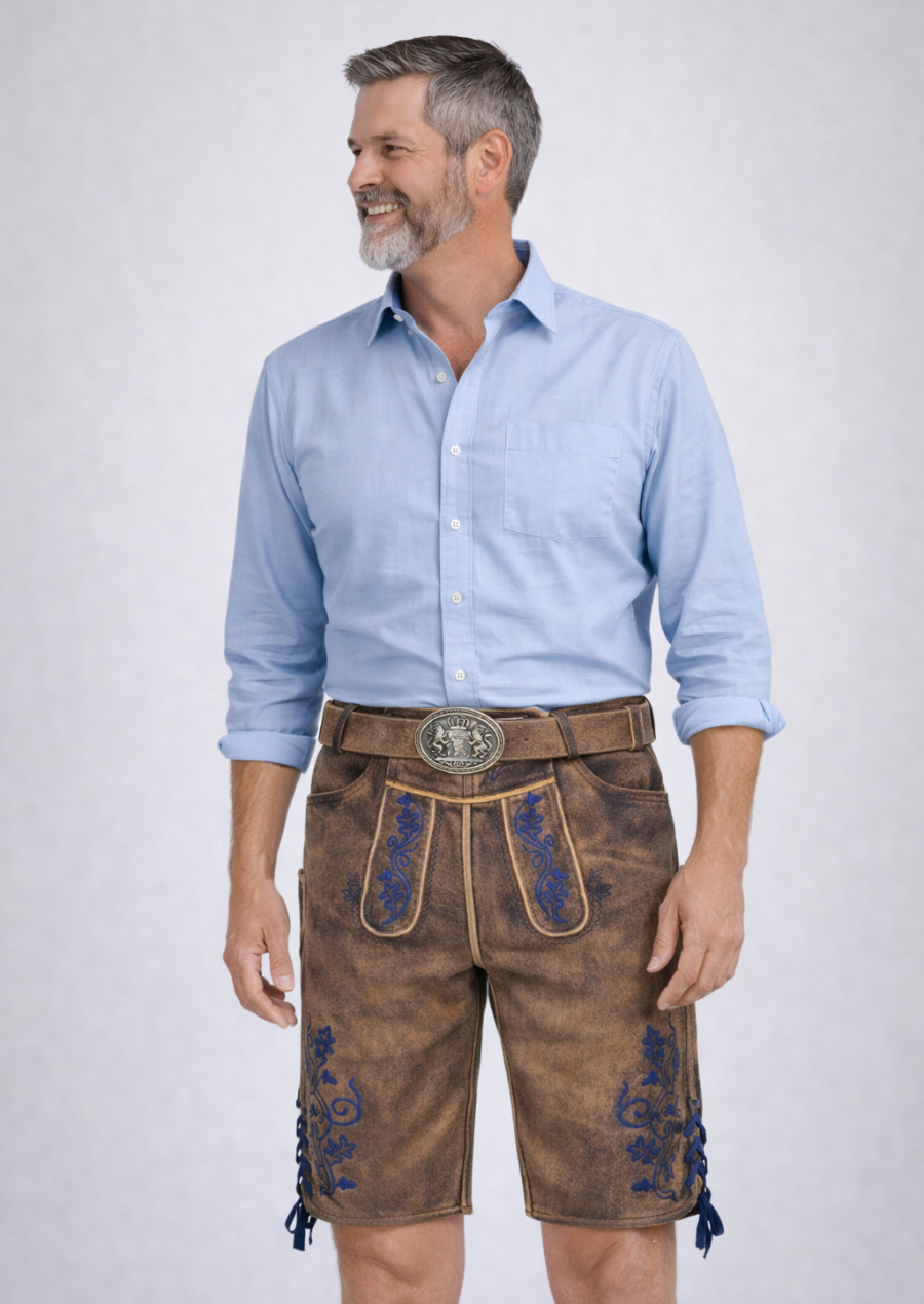Stylish Men's Suede Lederhosen for Weddings and Special Occasions