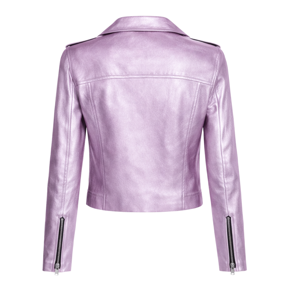 Women metallic leather jacket for bold street style looks