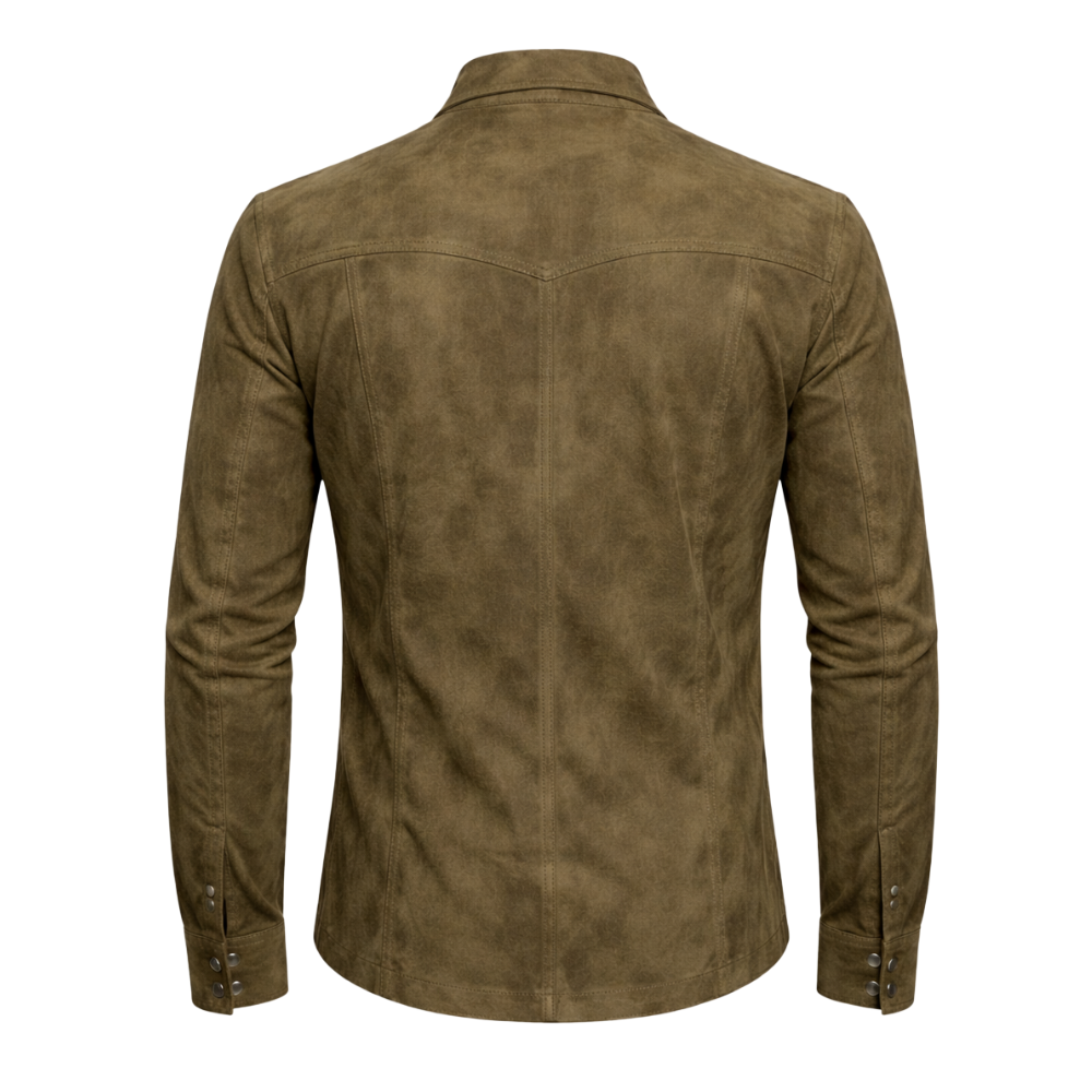 suede leather shirt for men