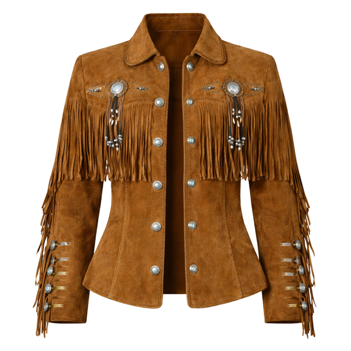 Suede western jacket for women with classic cowgirl styling