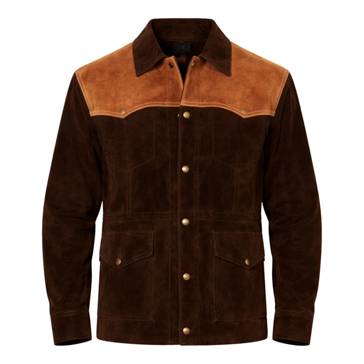 Suede western trucker jacket with classic styling