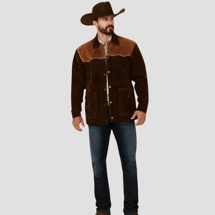 This timeless suede cowboy leather jacket is the perfect addition to any casual western wardrobe, blending classic style with modern comfort.