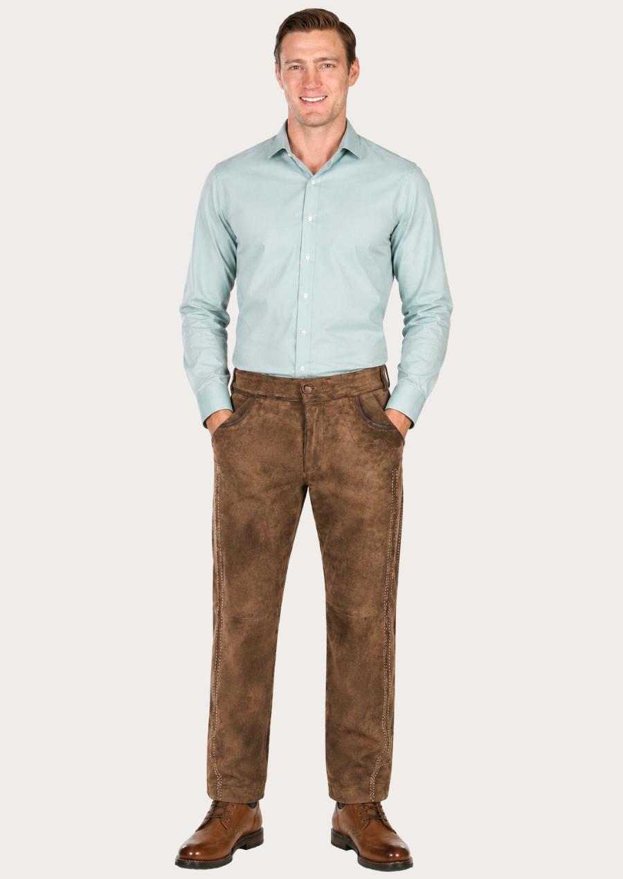 Traditional Trachten leather trousers ideal for Oktoberfest and cultural celebrations