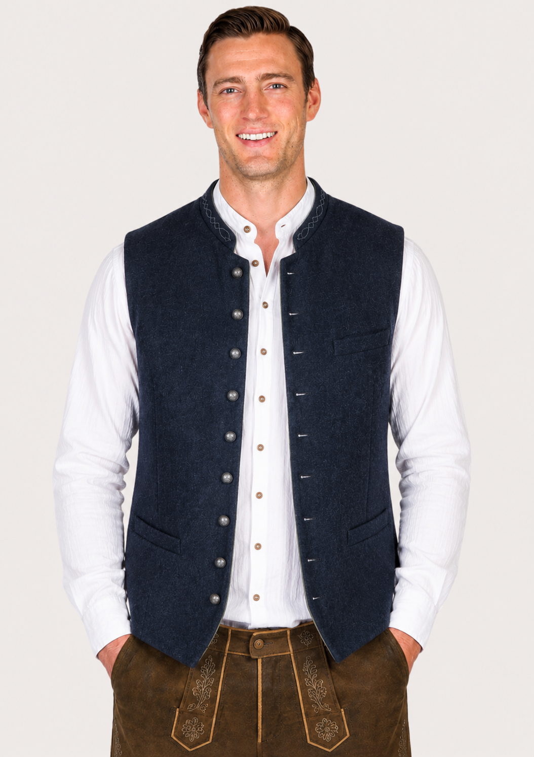Men's Bavarian Trachten waistcoat designed for Oktoberfest and cultural celebrations