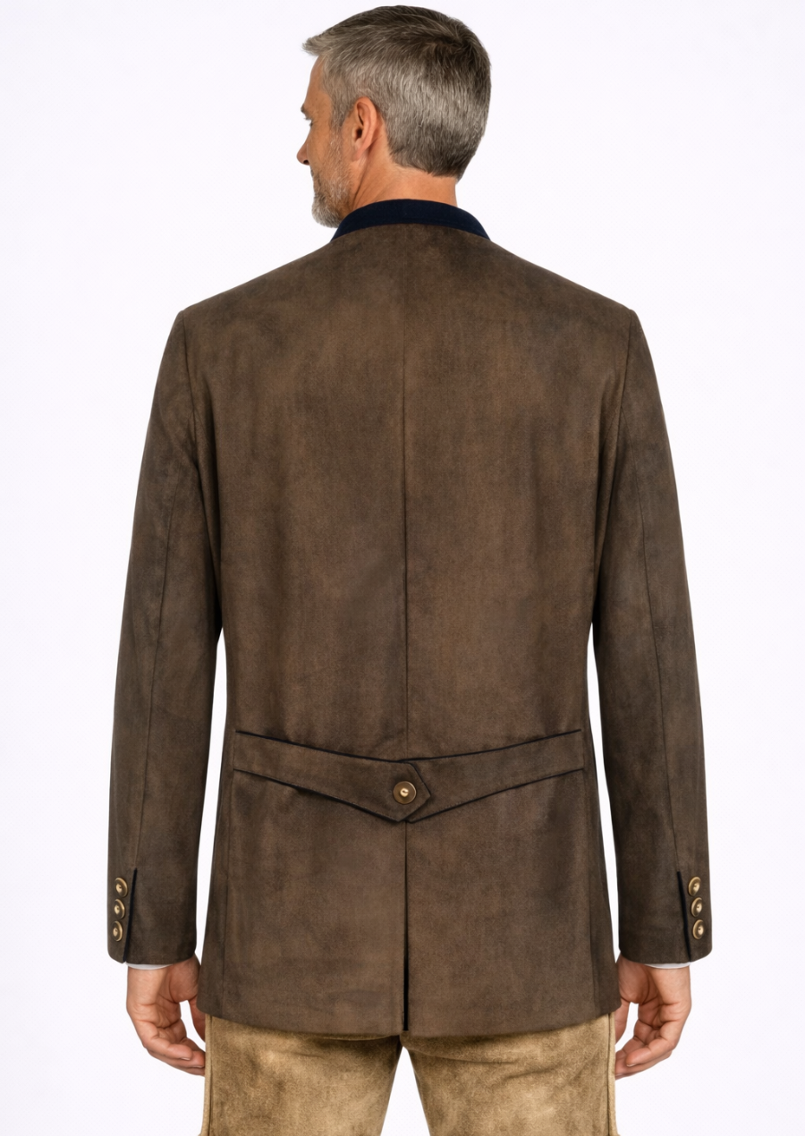 Traditional Bavarian suede trachten jacket for men fashion