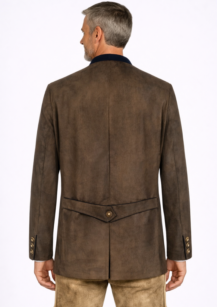 Traditional Bavarian suede trachten jacket for men fashion