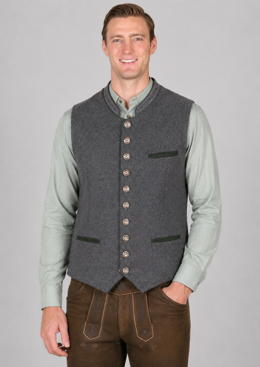 Traditional German Trachten Vest for Men in Authentic Bavarian Style