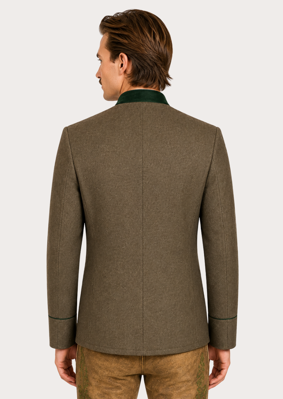 Classic German Trachten blazer crafted from premium wool blend fabric