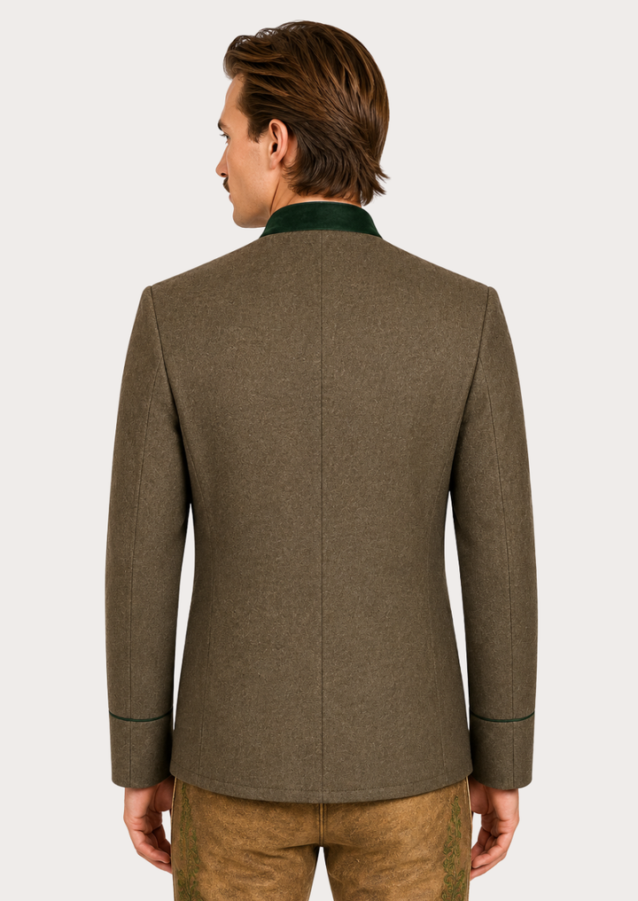 Classic German Trachten blazer crafted from premium wool blend fabric