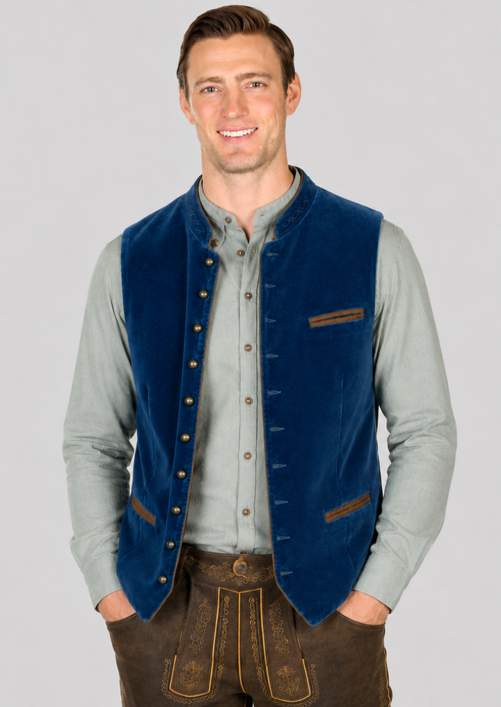 Traditional Bavarian Waistcoat for Men with Elegant Design