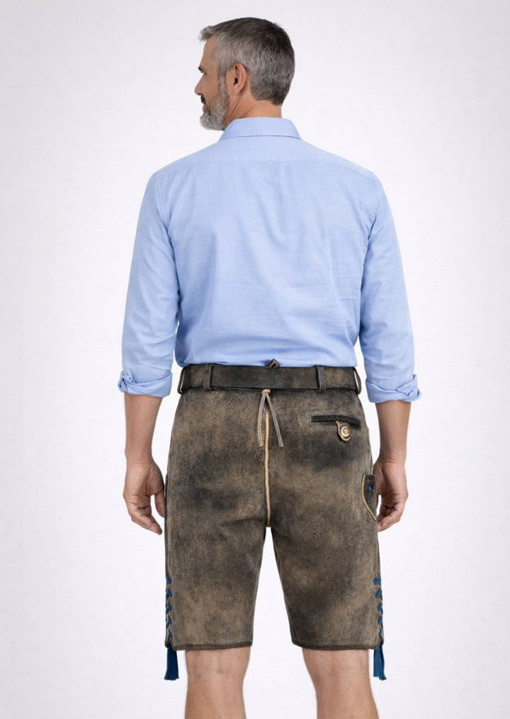 Traditional Goat Suede Men's Lederhosen for Bavarian Cultural Festivals