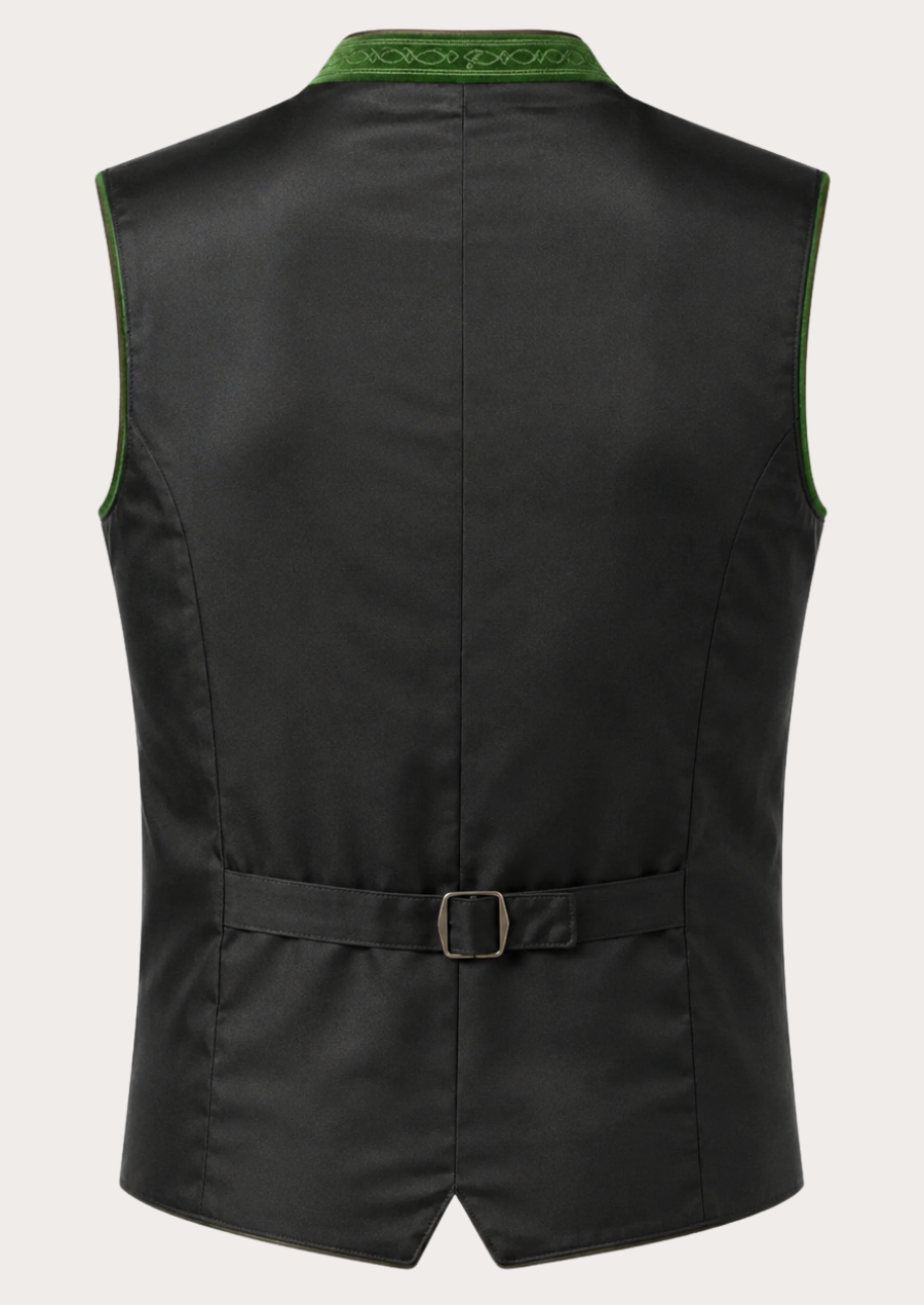 Traditional Oktoberfest Trachten vest crafted from luxurious green velvet