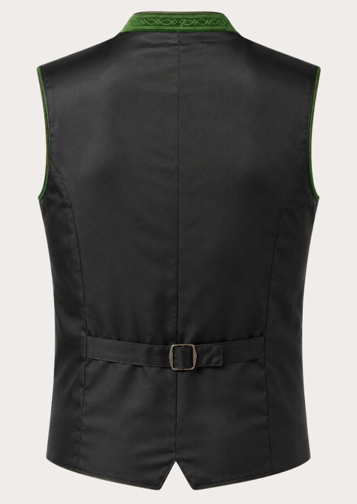 Traditional Oktoberfest Trachten vest crafted from luxurious green velvet