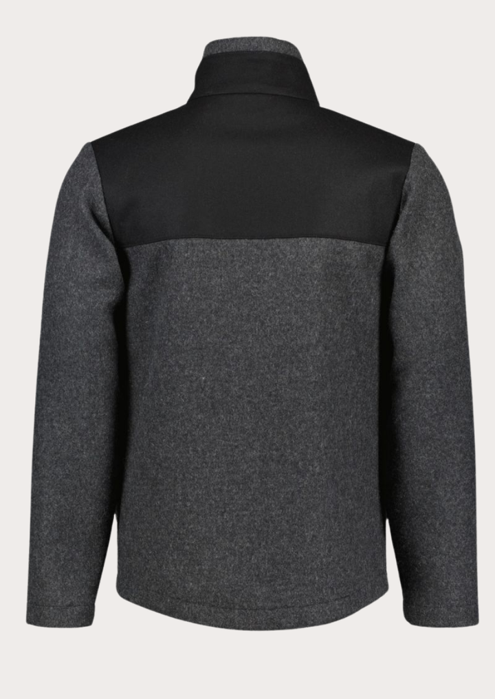 Traditional grey Loden jacket for men featuring classic Alpine craftsmanship