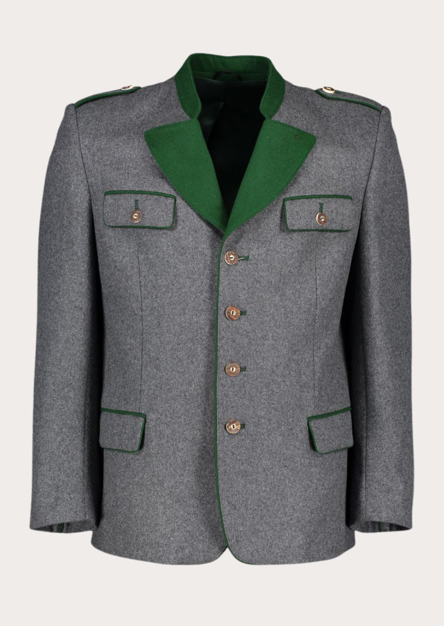 Premium grey Trachten jacket featuring traditional craftsmanship and timeless elegance