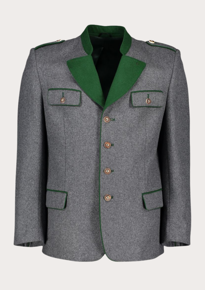 Premium grey Trachten jacket featuring traditional craftsmanship and timeless elegance
