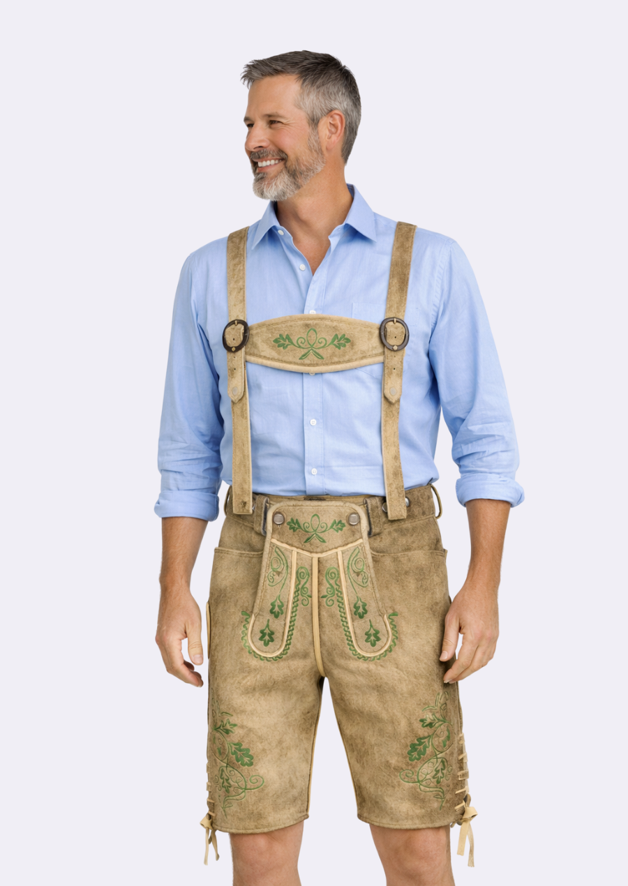 Traditional lederhosen costume for Oktoberfest and festivals