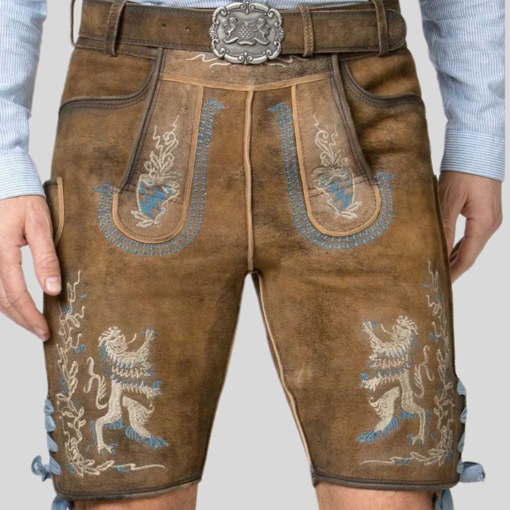 These traditional men’s Bavarian Lederhosen are perfect for enjoying cultural festivals during the colder months.