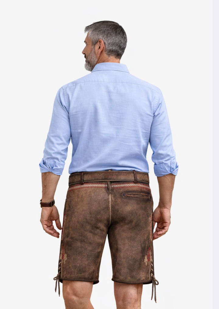 Authentic men lederhosen outfit for Oktoberfest celebrations
