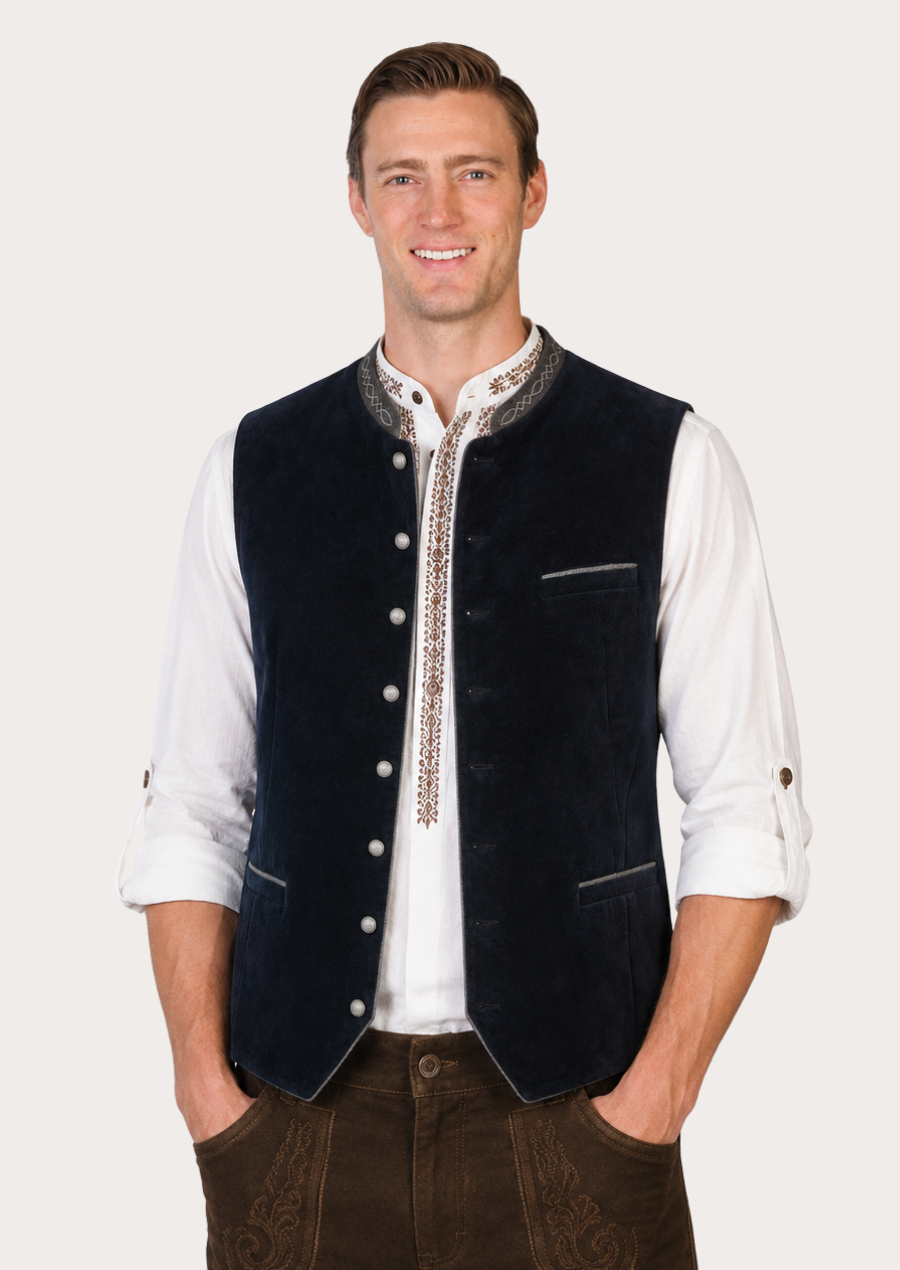 Classic Oktoberfest waistcoat for men inspired by authentic Alpine heritage fashion