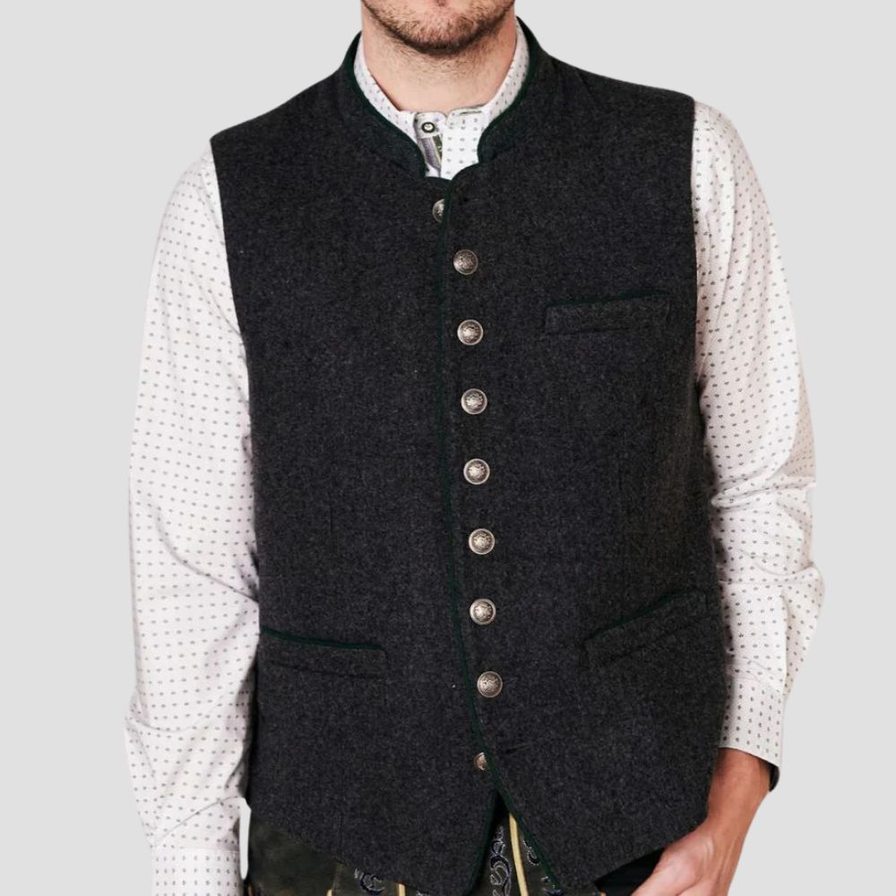 Embrace tradition at German cultural events with this authentic men’s Trachten vest, designed for heritage and style.