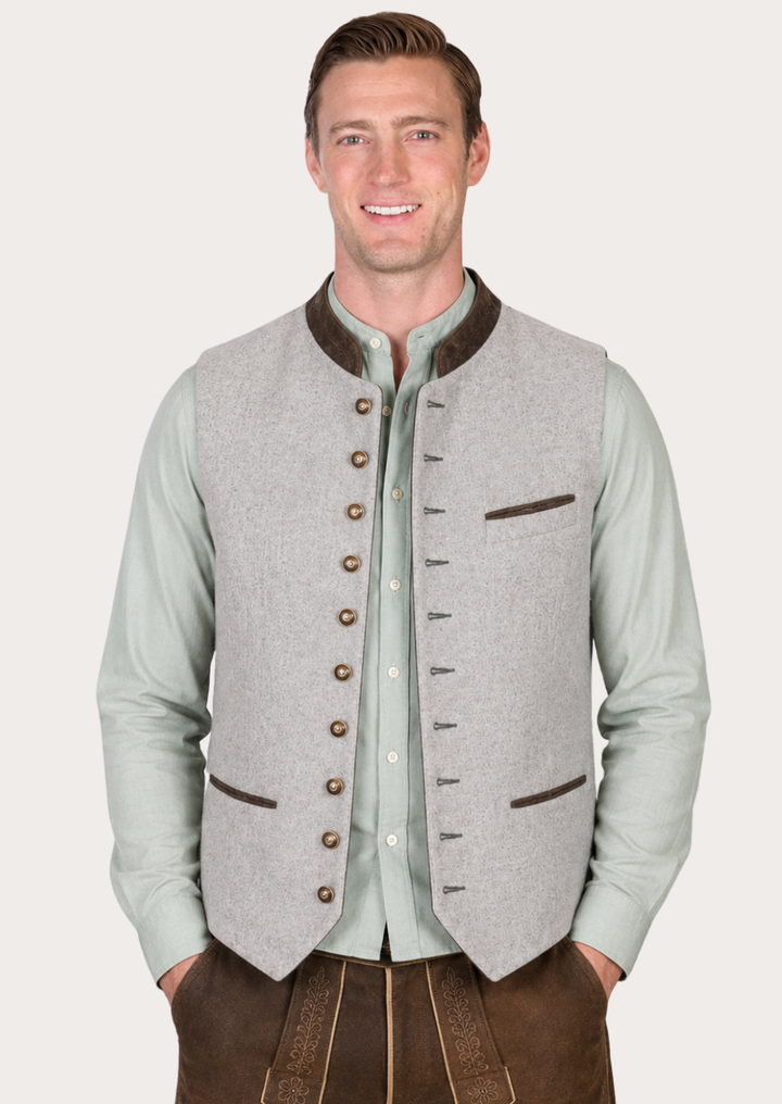 Traditional Trachten waistcoat for men designed for Oktoberfest celebrations