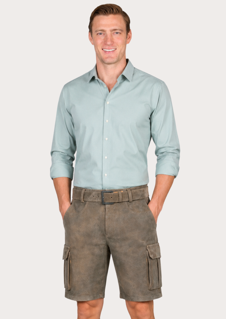 Traditional Bavarian suede leather Lederhosen designed for festivals and cultural events