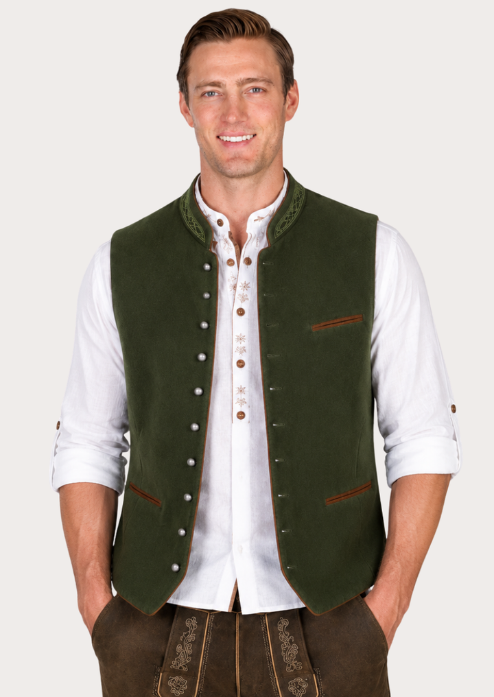 Traditional Bavarian vest for men designed for Oktoberfest and cultural celebrations